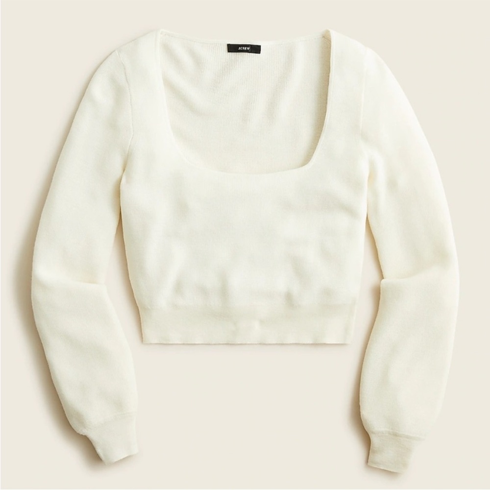 NWOT J.Crew Cropped squareneck sweater